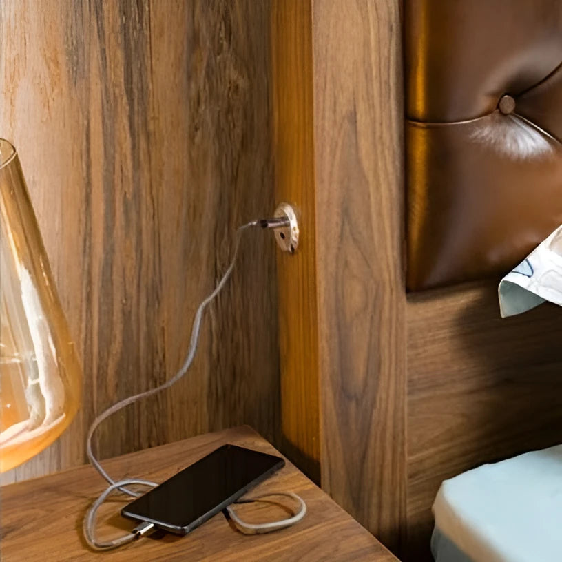 Alexander king single bed frame with USB charging port