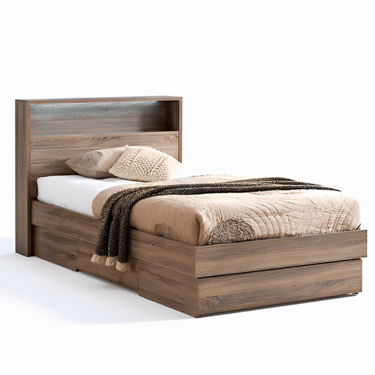 Alpha Bed Frame S,KS (Mocha Oak)