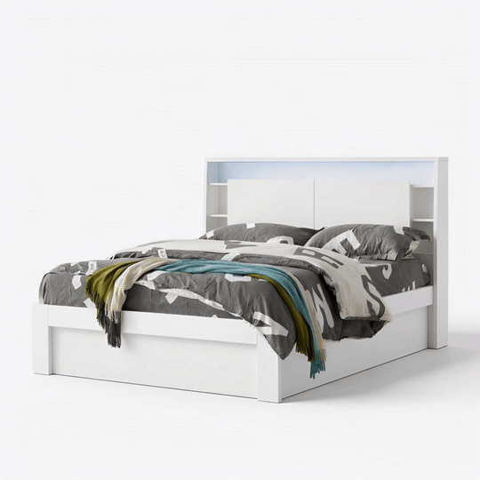 Argo Bed Frame (Mocha Oak, White)