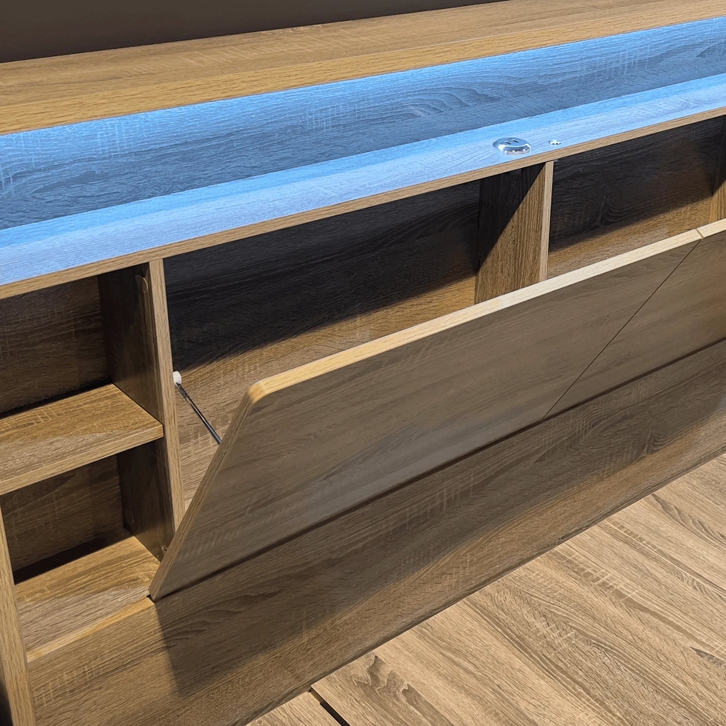 Argo bed frame with LED and USB headboard