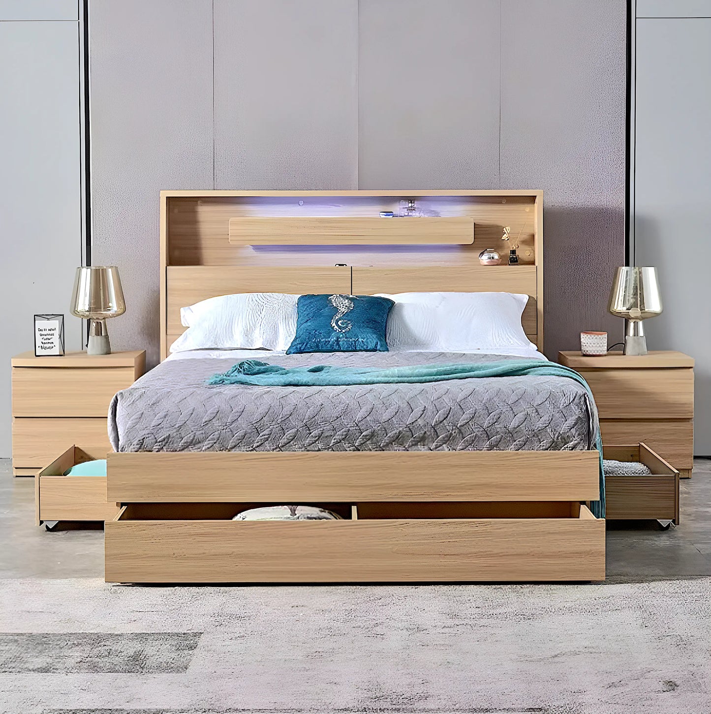 Astra bed frame with 4 drawer storage bed base