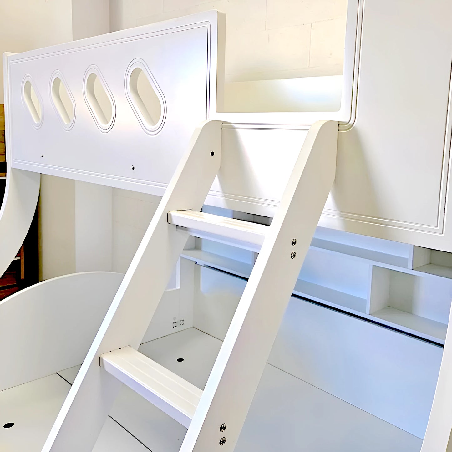 Cloudy bunk bed ladder detail