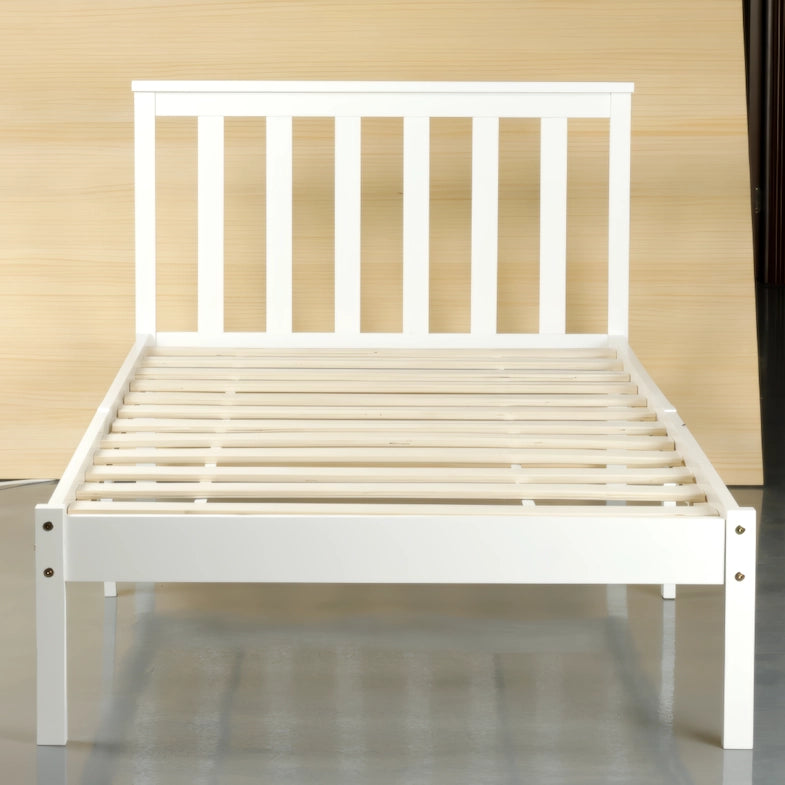 Glebe single bed frame in white finish