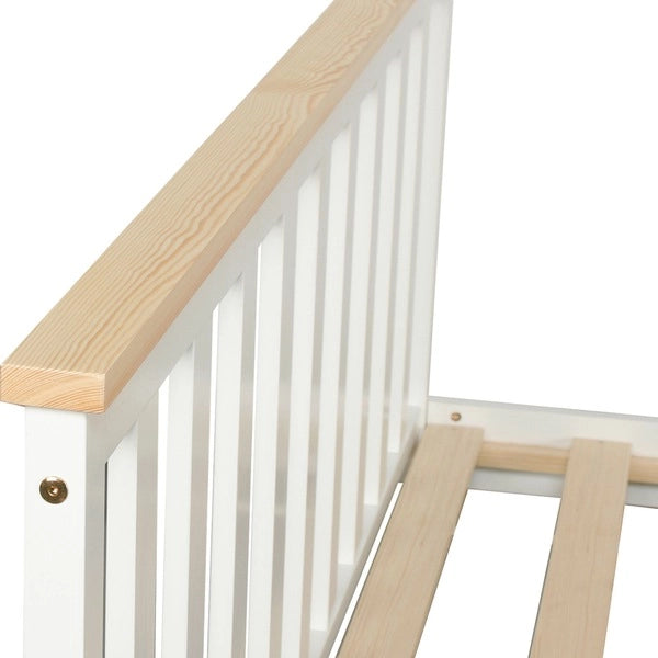 Glebe king single bed frame in white finish (headboard detail)