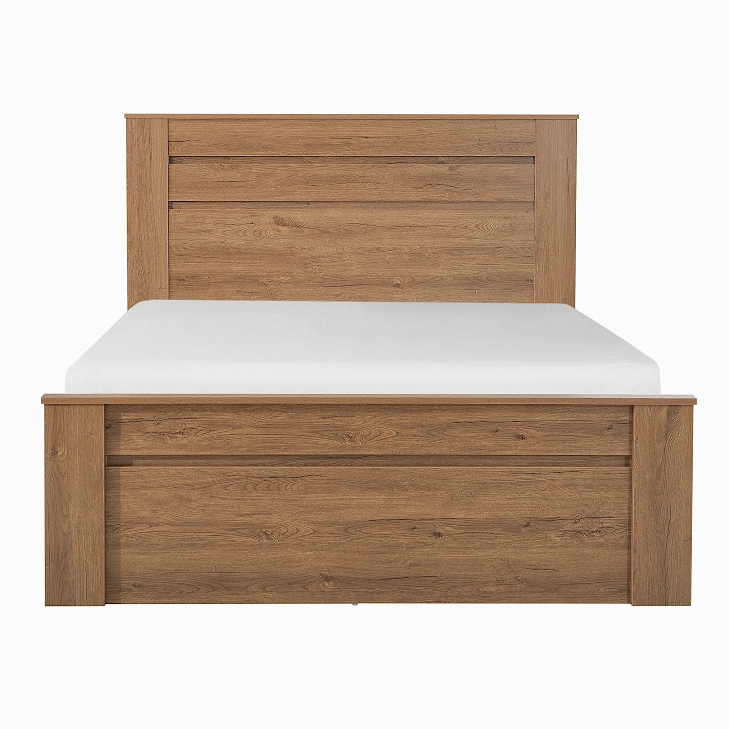 Jason wooden platform bed frame in dark oak - available in double and queen size