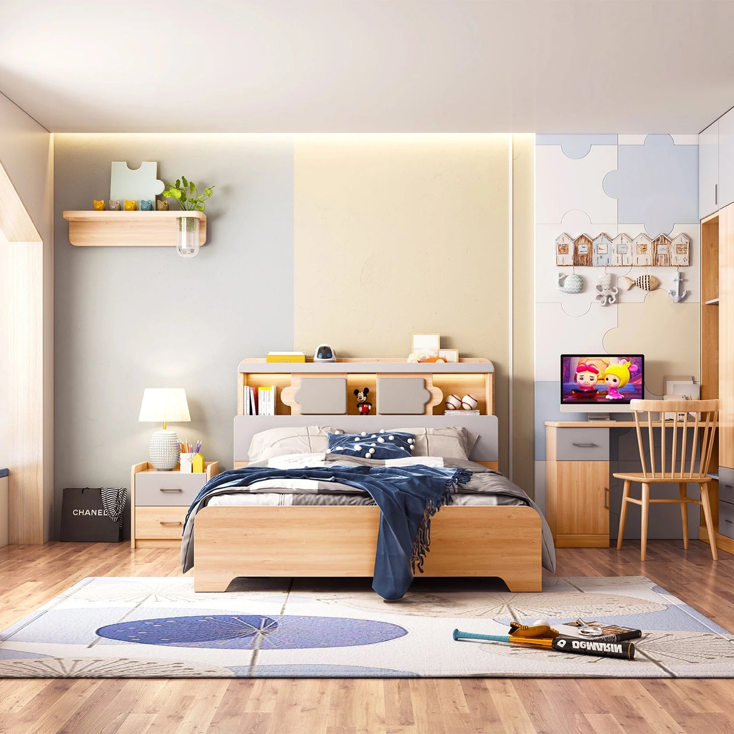 Kiama bed frame with matching furniture, available in double and queen size