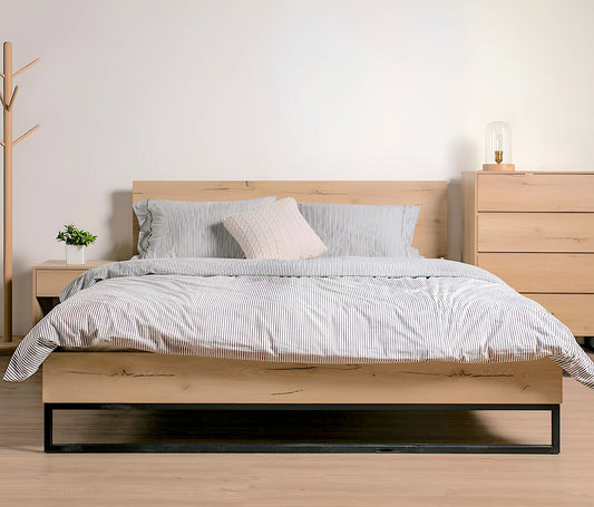 Coogee bed frame with bedside table and chest drawer - available in double and queen size