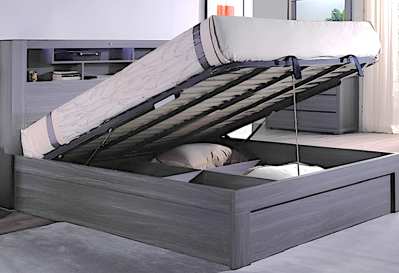 Madrid bed frame with gas lift - available in double, queen and king size