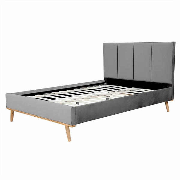 Matthew Bed Frame (Velvet Dark Grey)