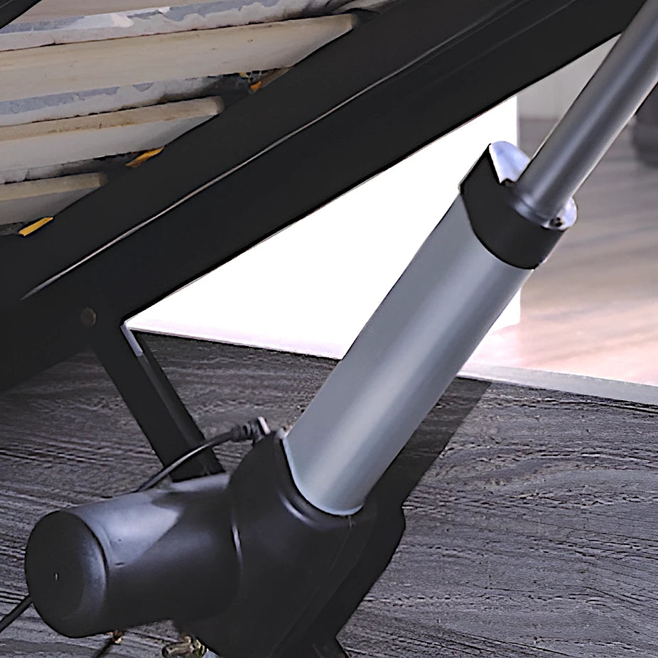 Electric gas lift motor for storage bed