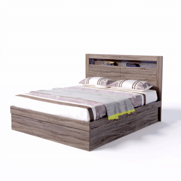 Milan Bed Frame (Walnut, Oak)