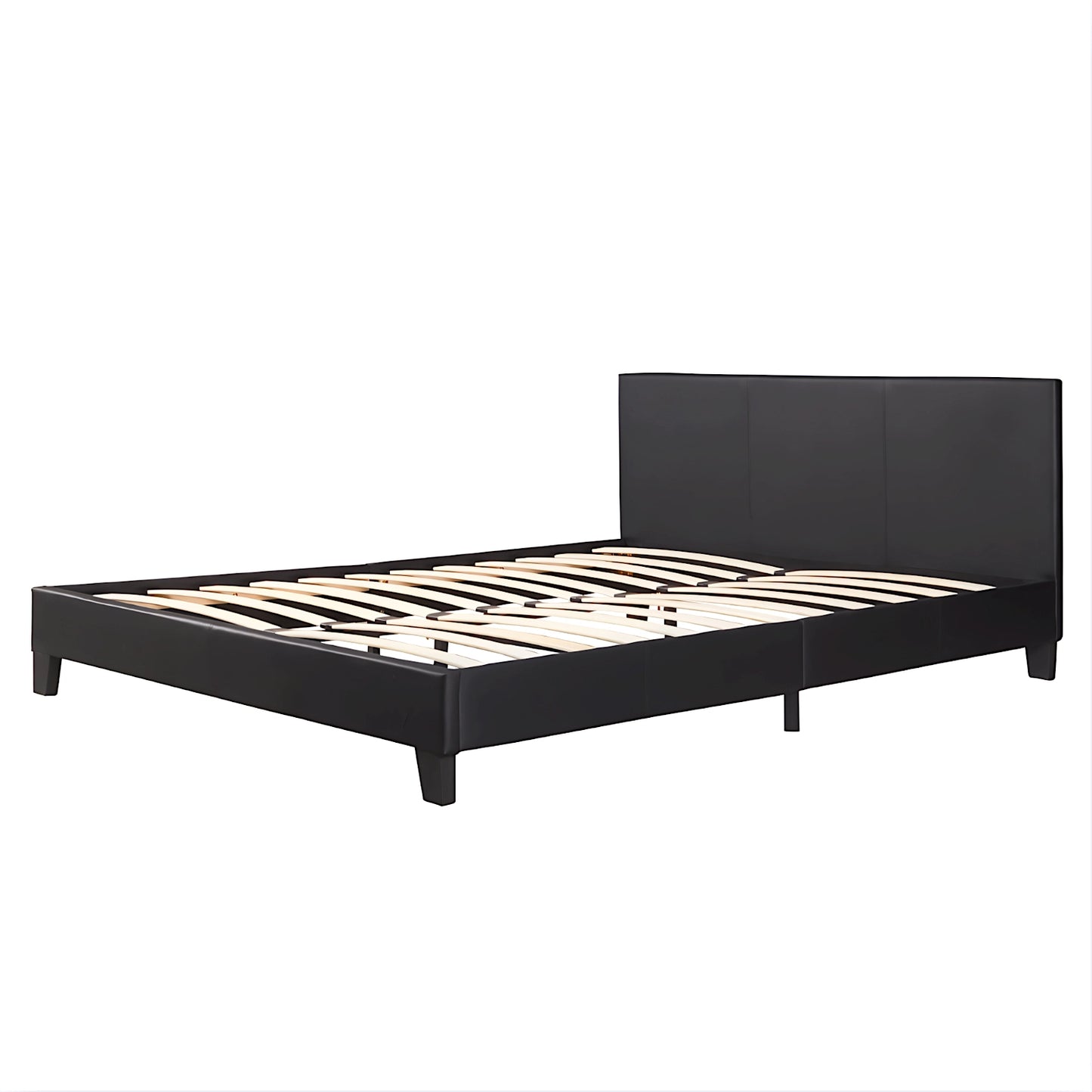 Monica PU leather bed frame in black