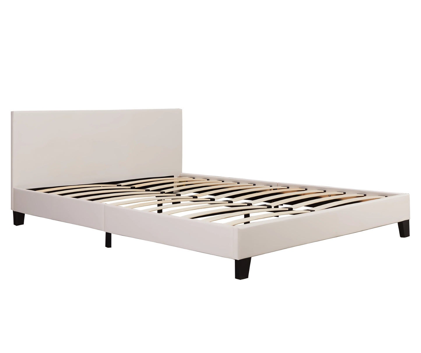 Monica PU leather bed frame in white