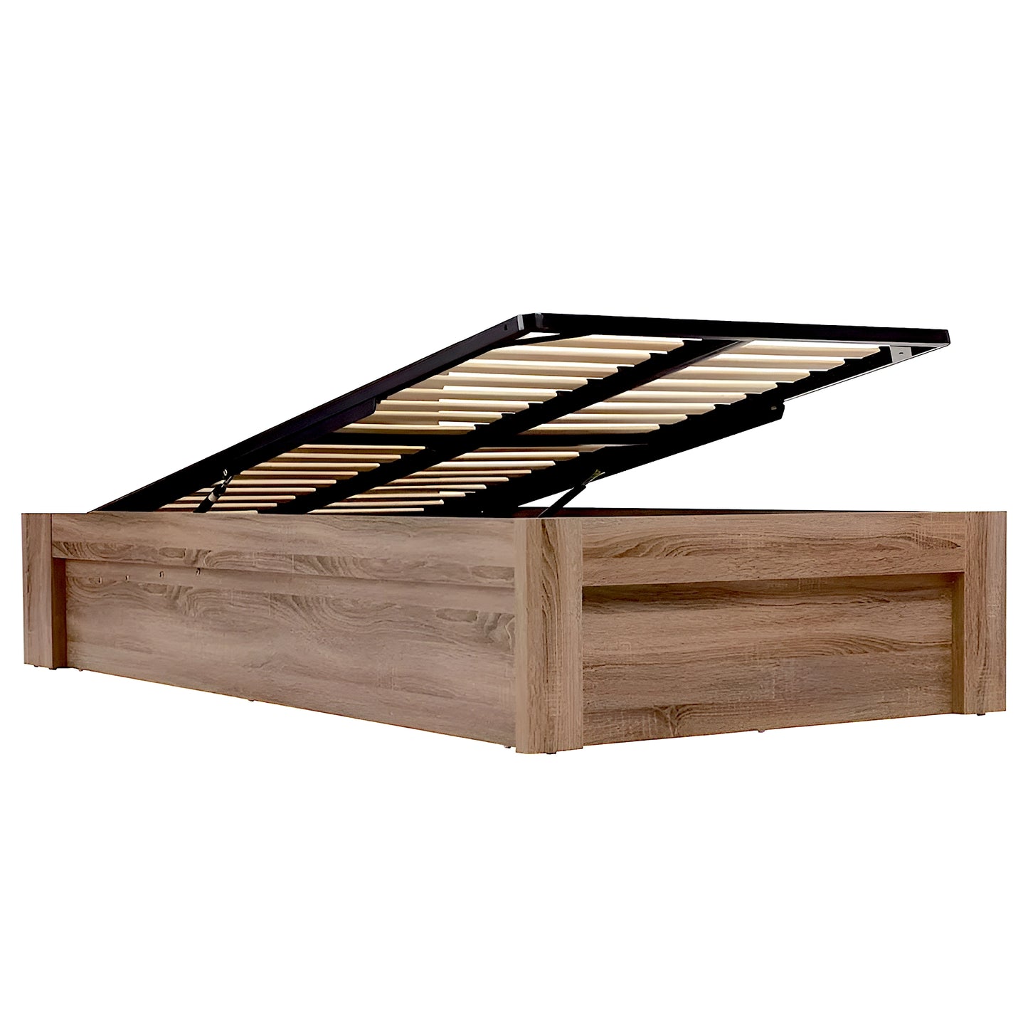 Alpha bed frame gas lift storage detail