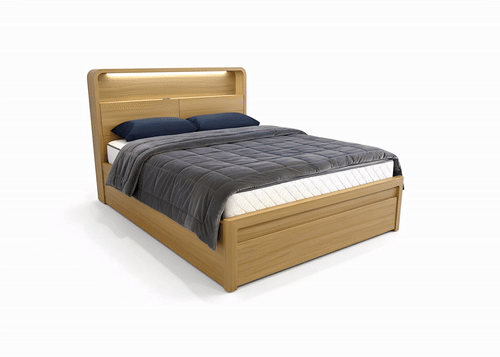 Trendy bed frame rotating cinematic shot