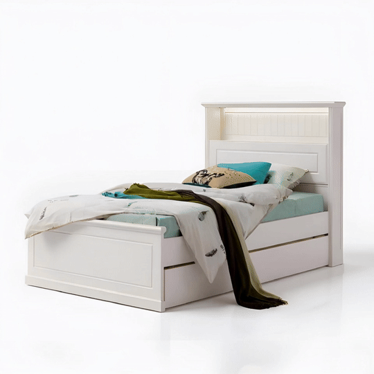 Vangogh Bed Frame (Ivory White)
