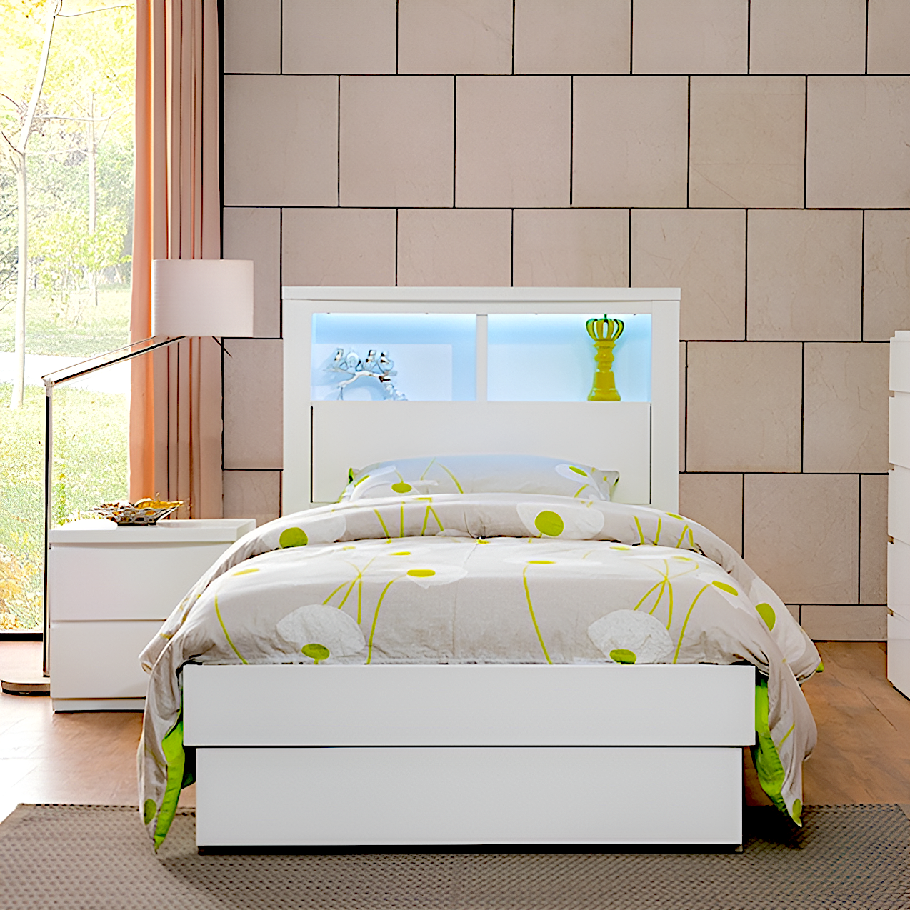Single Size Bed with Storage