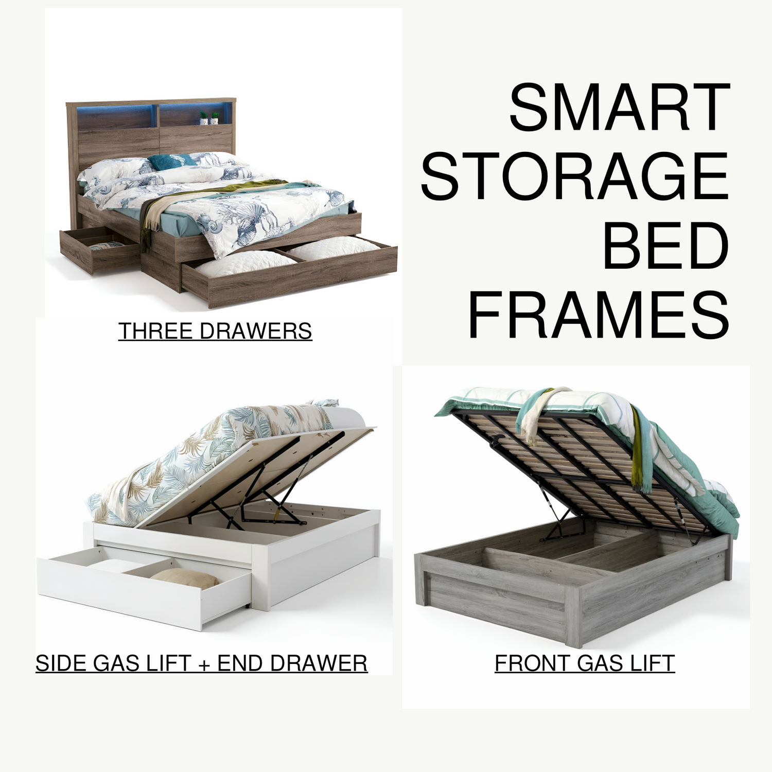 Front Lift, Side Lift, and Drawer Bed Frames