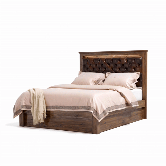 Alexander Bed Frame - Rustic Walnut