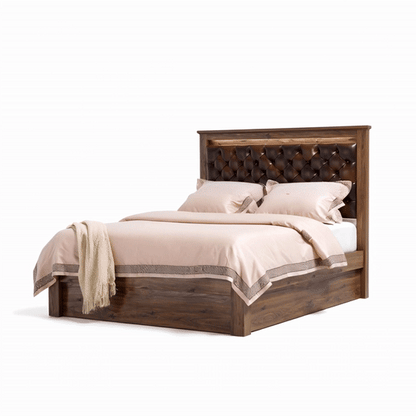 Alexander Bed Frame - Rustic Walnut