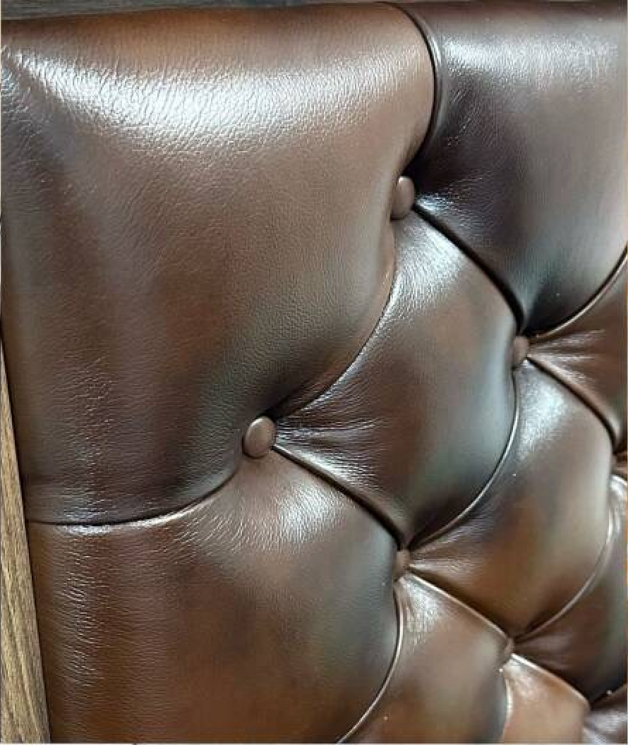 Alexander bedhead leather close up detail