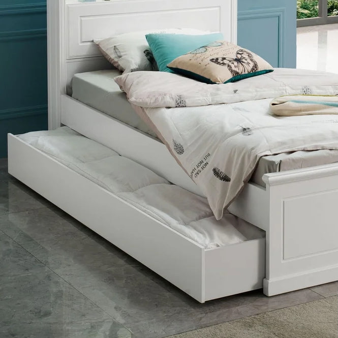 single trundle base in white colour