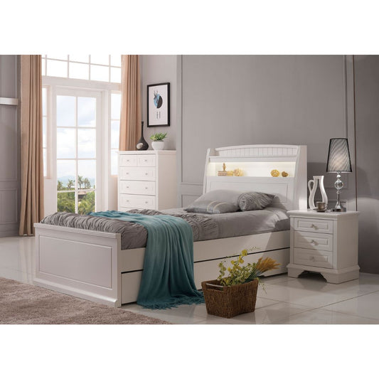 Alicia bed frame in king single size featuring trundle