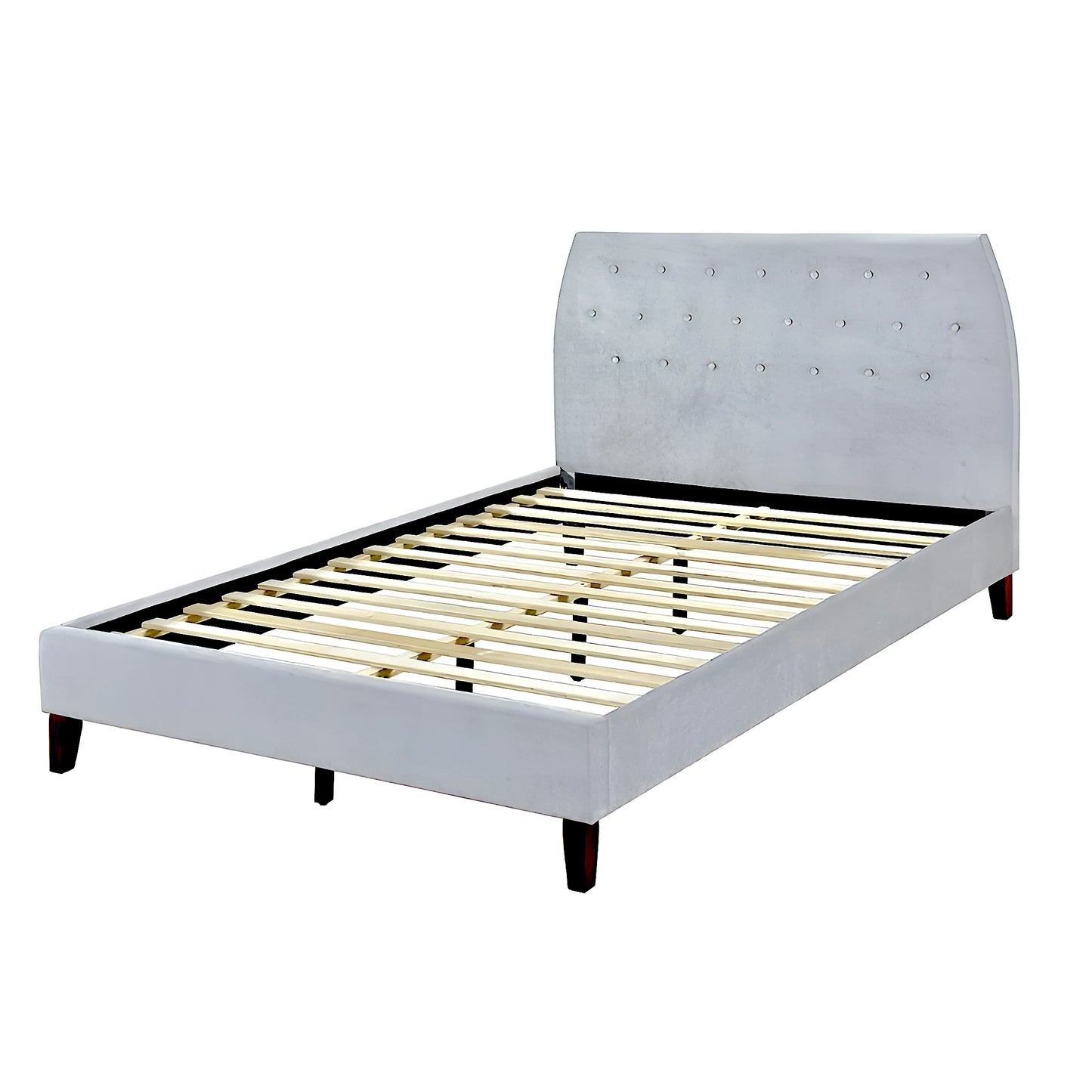 Angela platform bed frame in plush velvet fabric - available in king single, double, queen and king size