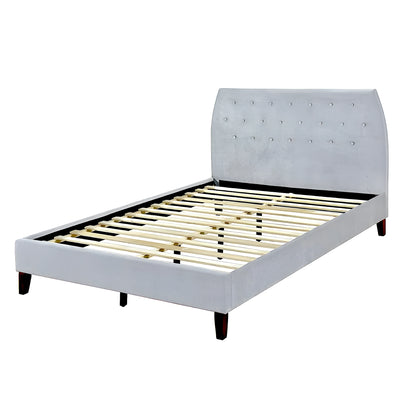 Angela platform bed frame in plush velvet fabric - available in king single, double, queen and king size