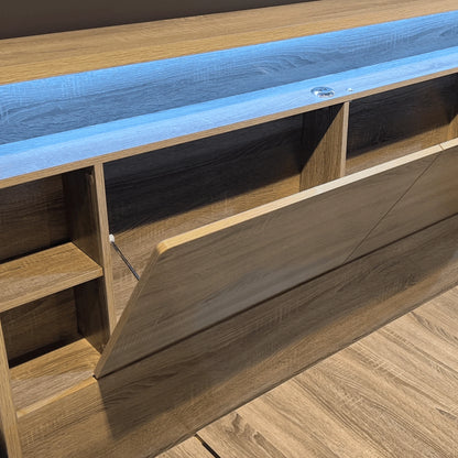 Argo bed frame with LED and USB headboard