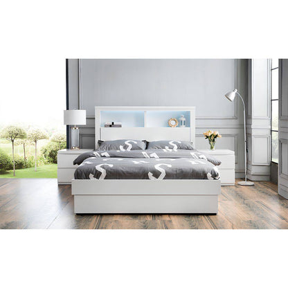 Bali double bed frame in gloss white colour 