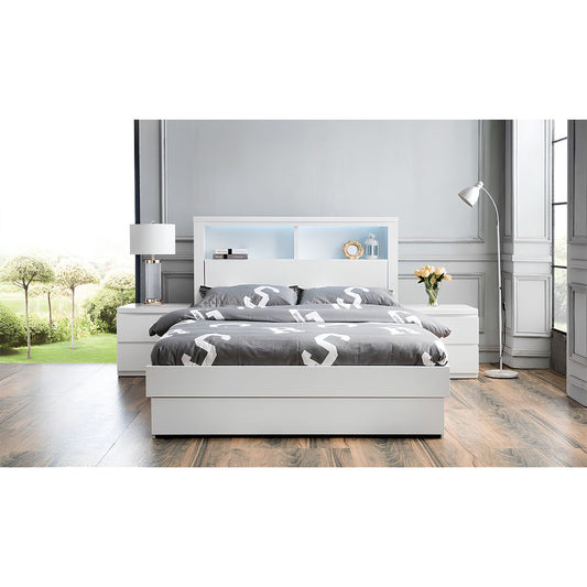 Bali double bed frame in gloss white colour 