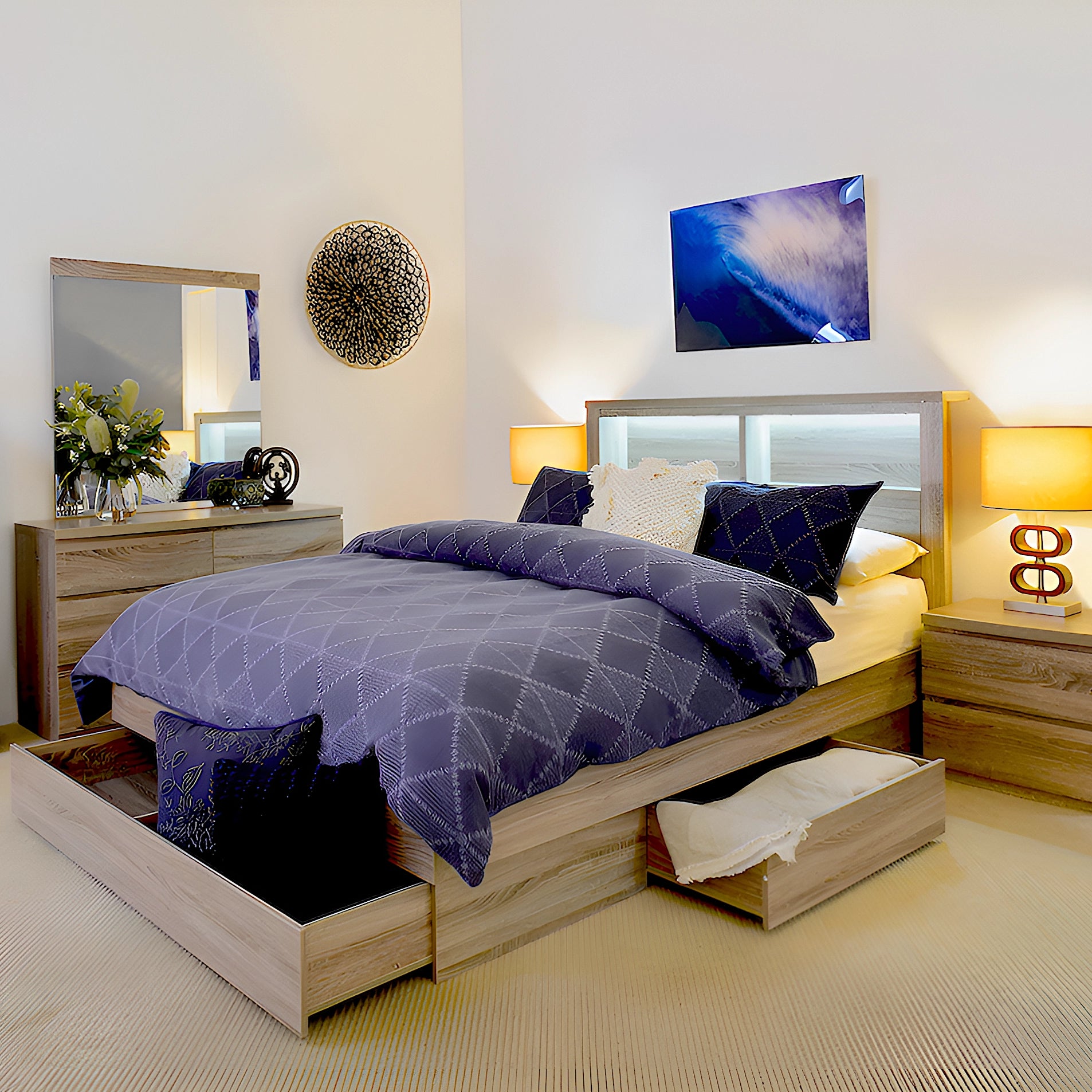 Bella Bed Frame | Storage with Gas Lift & Drawers – SleepStyle