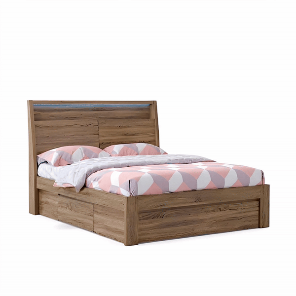 Boston Bed Frame - Mocha Oak