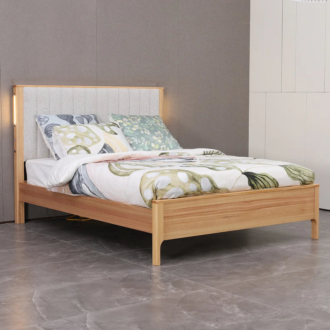 Breeze bed frame with solid timber