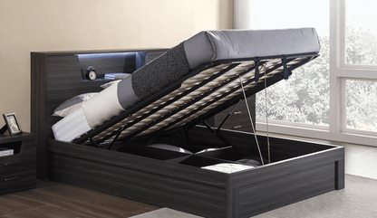 cambridge gas lift bed walnut or oak, gas lift opened
