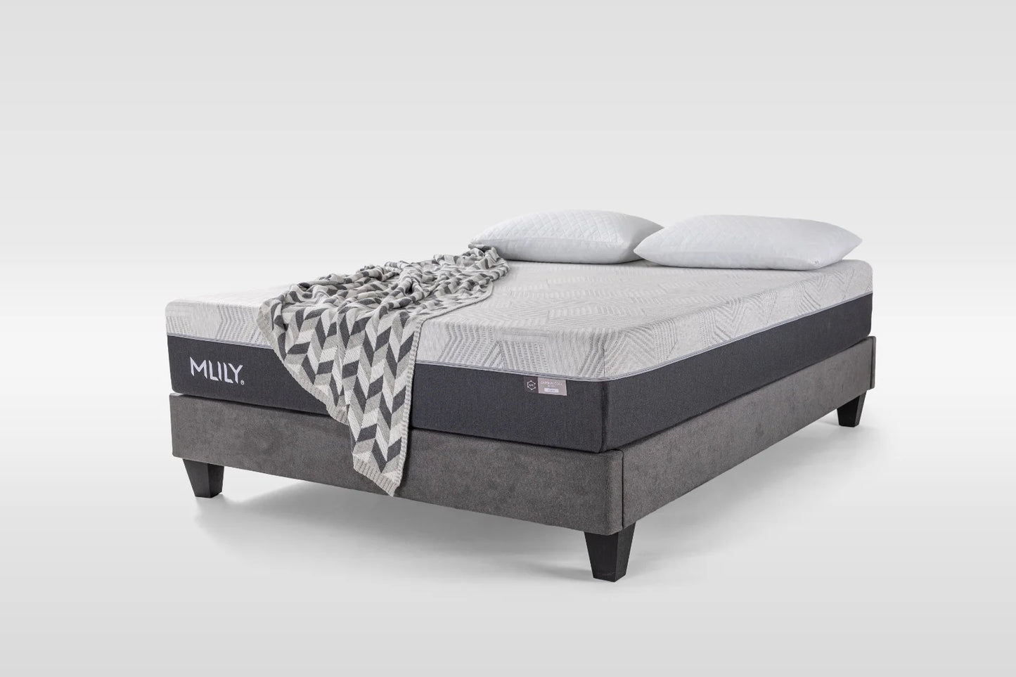 Carbon cool mattress with base side view