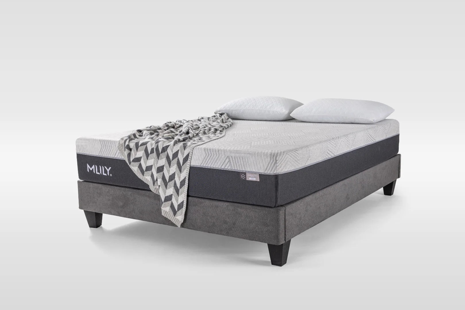 Carbon cool mattress with base side view
