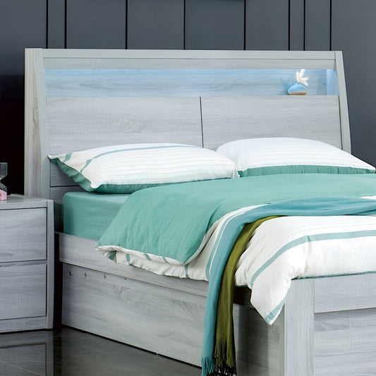 Edgecliff storage bed in cement grey colour