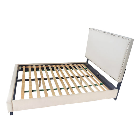 Elizabeth upholstered platform bed frame in beige