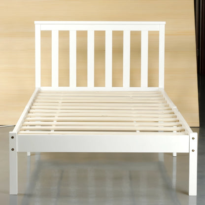 Glebe single bed frame in white finish 