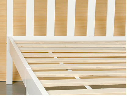 Glebe bed frame in white finish (closeup view)