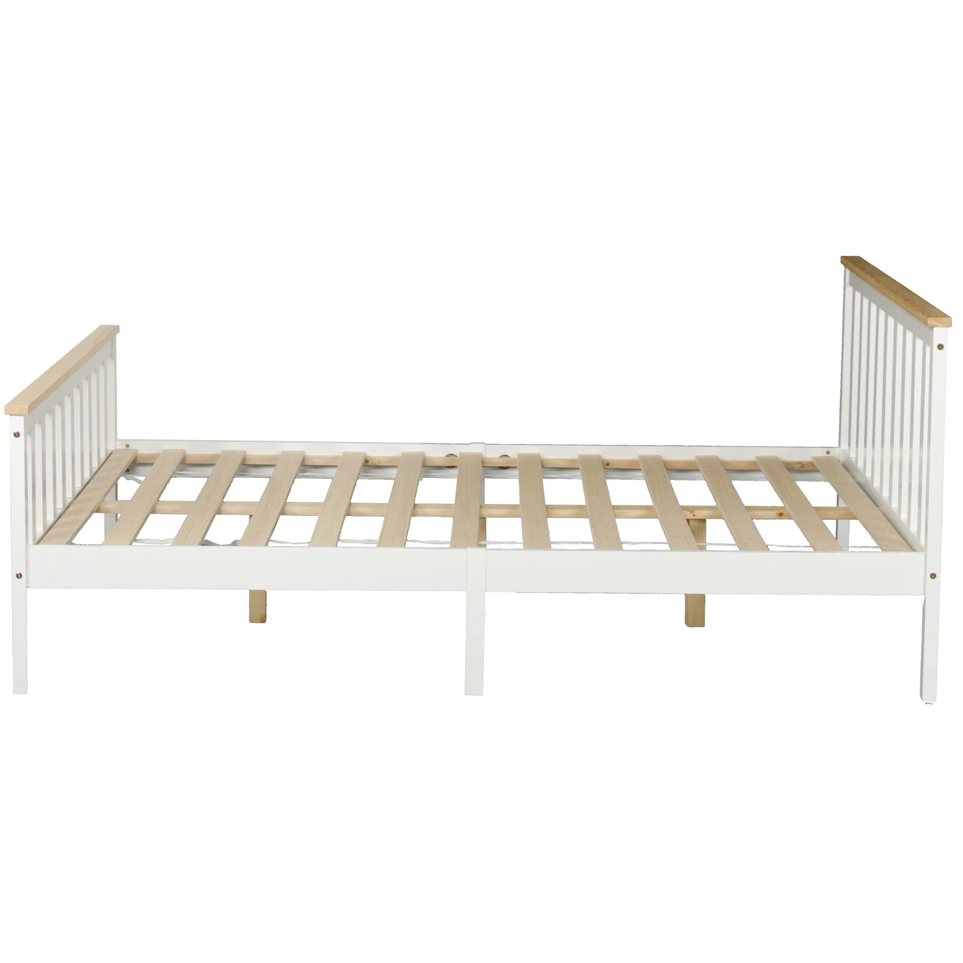 Glebe bed frame in white finish - wooden king single size platform bed frame