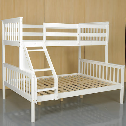 Glebe strudy bunk bed in white, with ladder - single over double bunk