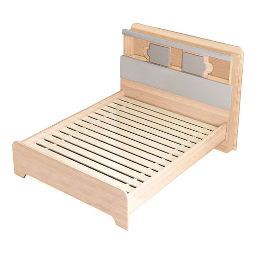 Kiama bed frame storage head board bedhead slat bed base LED light book shelf