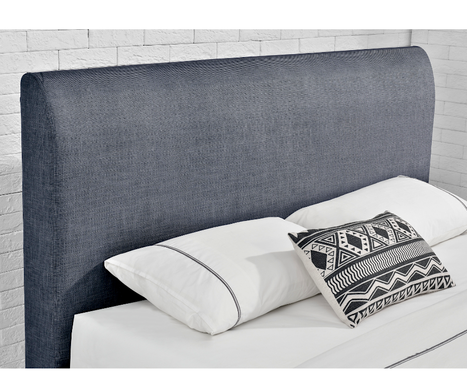 Lucas double size dark grey fabric headboard