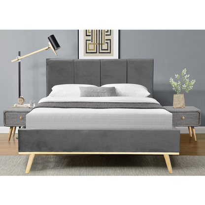 methew bed frame, bedside table