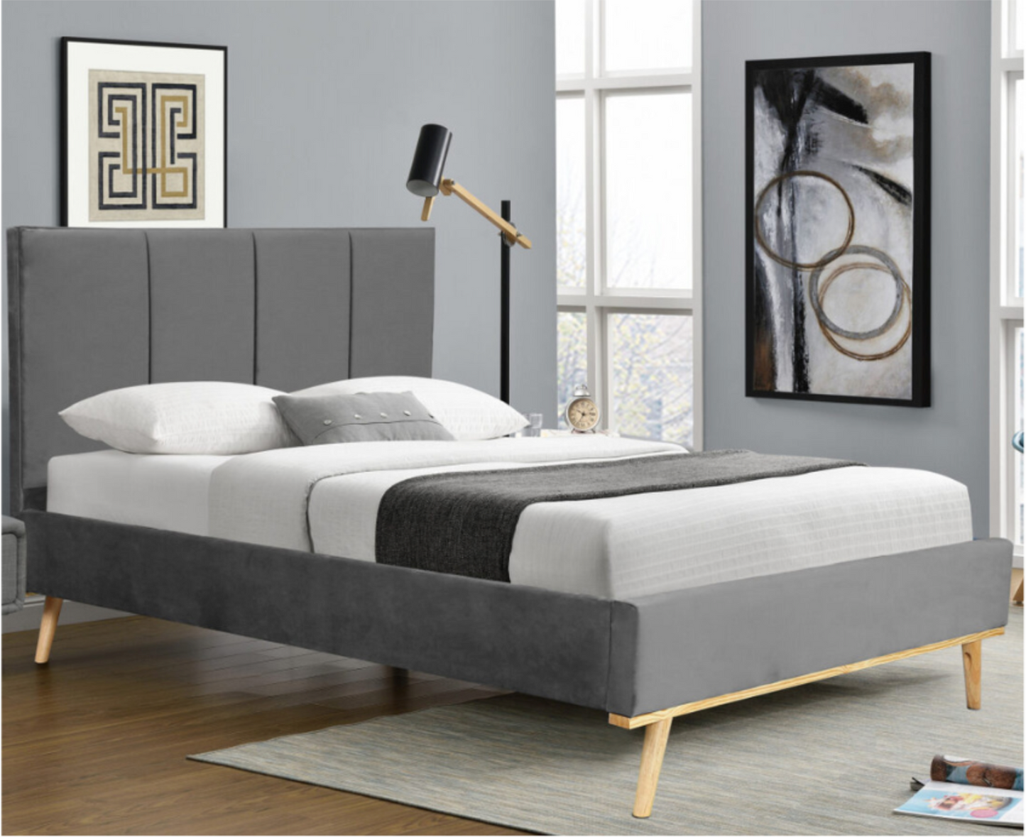 matthew plush velvet bed fram