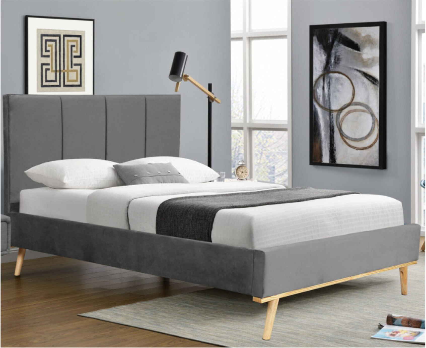 matthew plush velvet bed fram