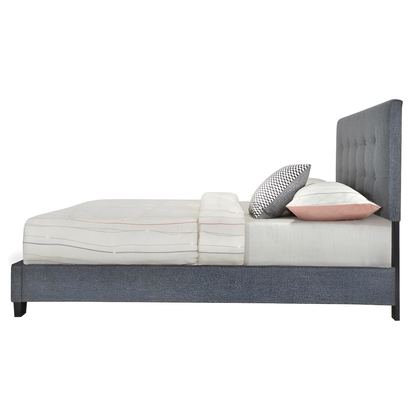Melton dark grey bed frame - upholstered platform bed